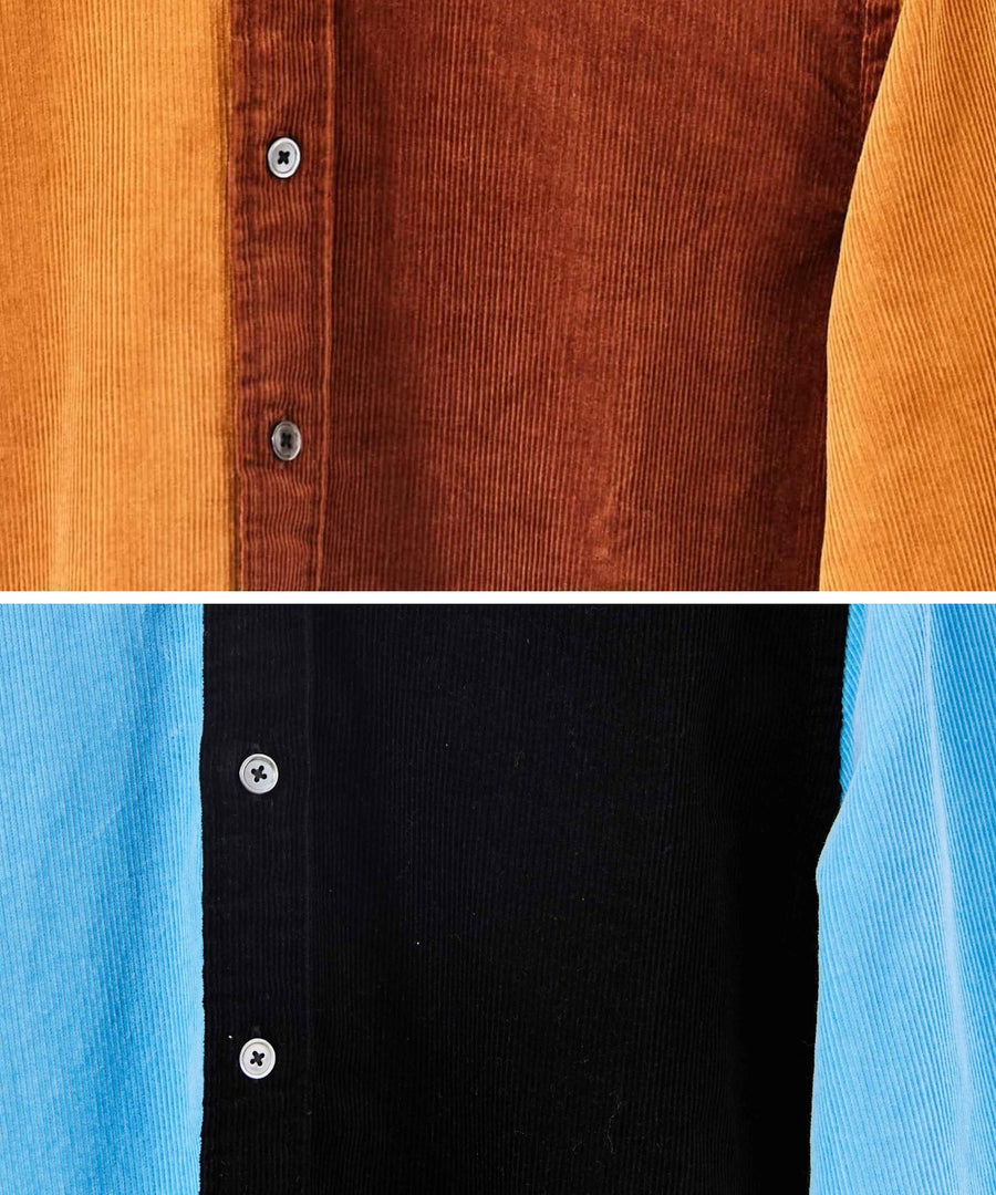 The C/B Overshirts 2-Pack | Caramel/Rust + Ocean Blue/Black - Cordurry