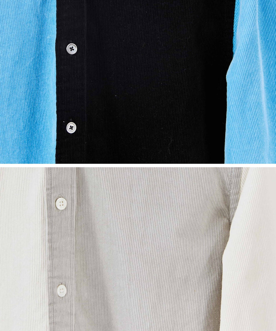 The C/B Overshirts 2-Pack | Ocean Blue/Black + Snow/Silver - Cordurry