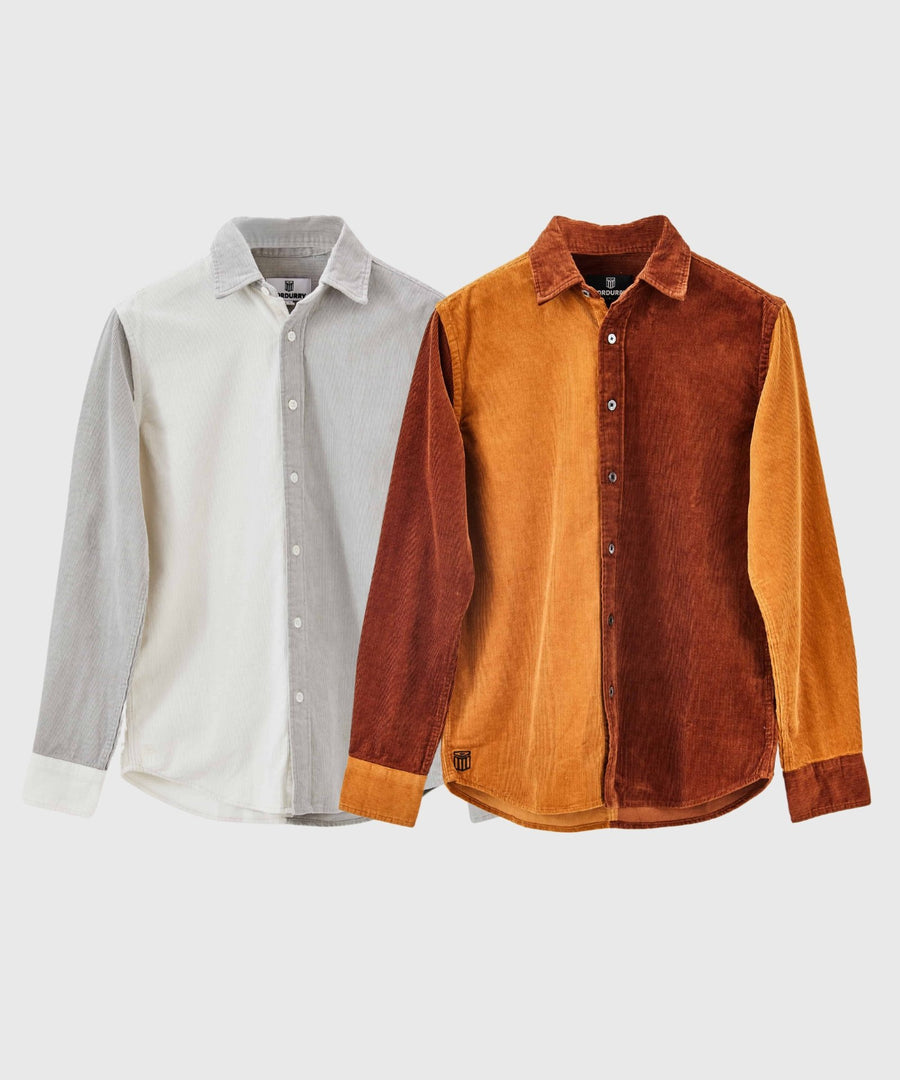 The C/B Overshirts 2-Pack | Snow/Silver + Caramel/Rust - Cordurry