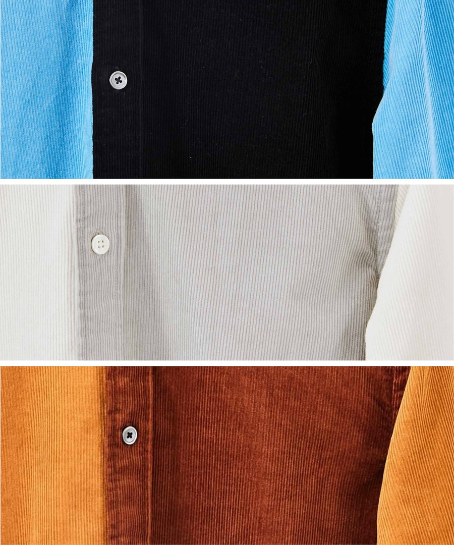 The C/B Overshirts 3-Pack | Ocean Blue/Black + Snow/Silver + Caramel/Rust - Cordurry