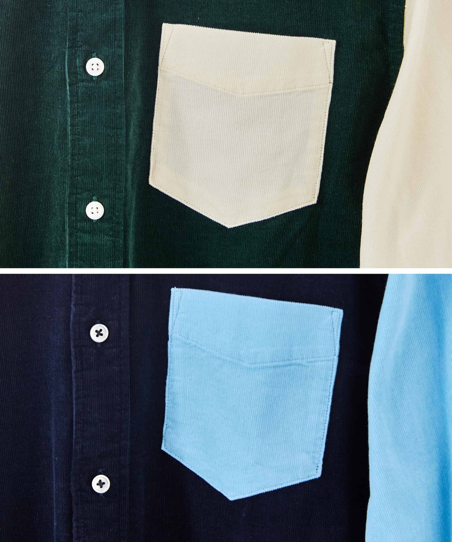 The C/B Shirts 2-Pack | Bonsai/Ivory + Navy/Sky - Cordurry