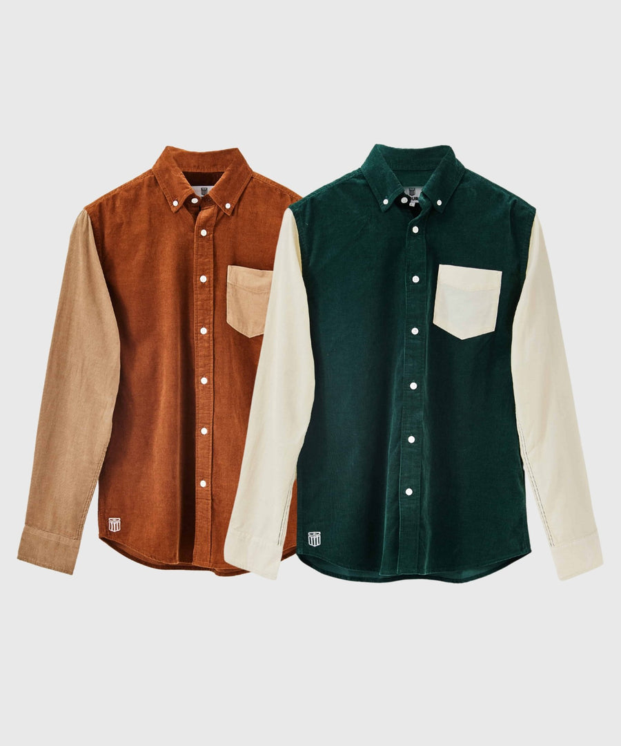 The C/B Shirts 2-Pack | Pecan/Taupe + Bonsai/Ivory - Cordurry