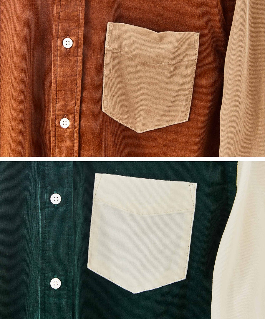 The C/B Shirts 2-Pack | Pecan/Taupe + Bonsai/Ivory - Cordurry