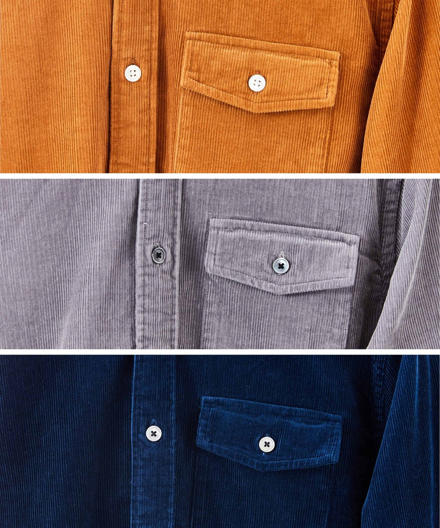The Overshirts 3-Pack | Caramel + Charcoal + Pacific Blue - Cordurry